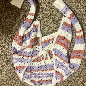 hollister crochet cardigan